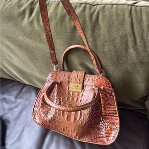 Brahmin Pecan Brown Crocodile Croc Embossed
